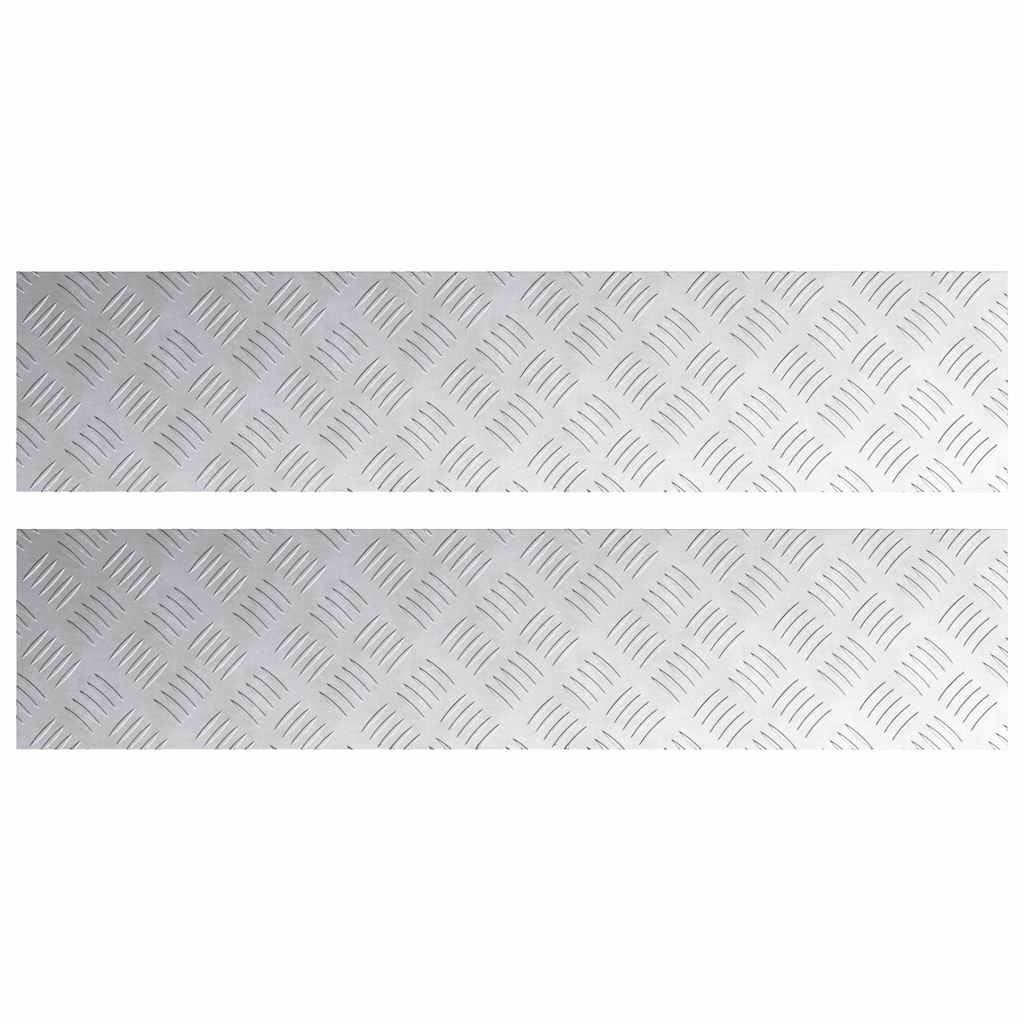 Σκαλοπάτι Ορθογώνιος 2 pcs Ασημί 90 x 20 cm Αλουμίνιο - Pakobazaar
