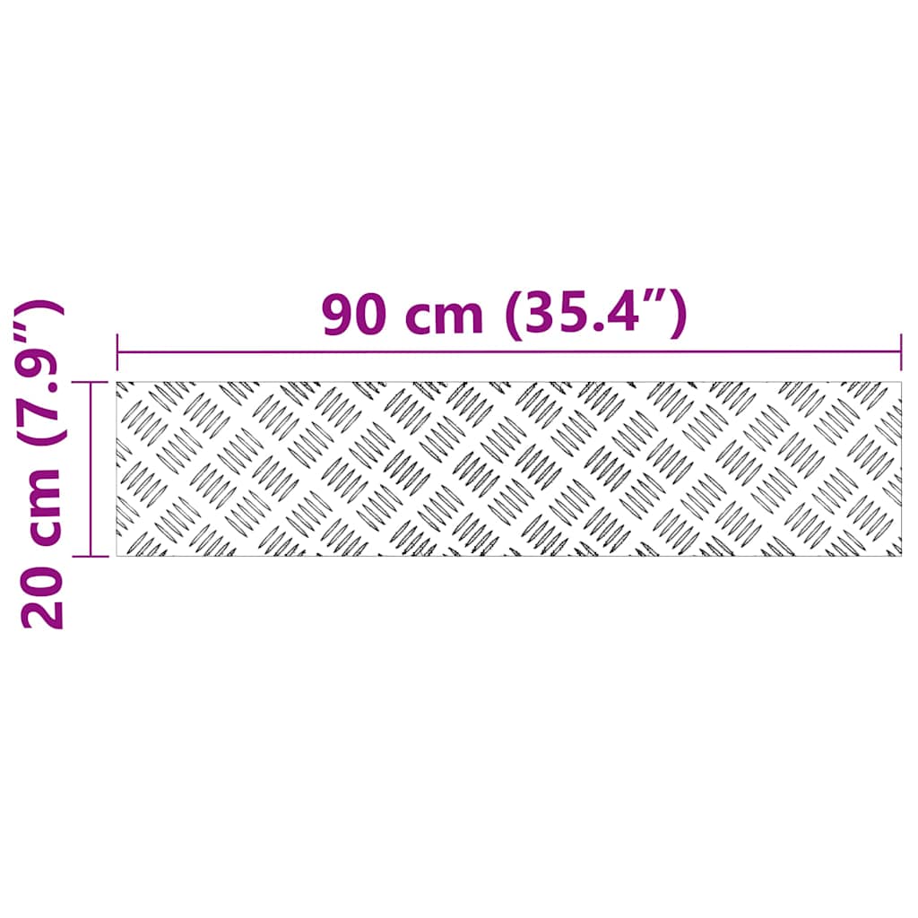 Σκαλοπάτι Ορθογώνιος 2 pcs Ασημί 90 x 20 cm Αλουμίνιο - Pakobazaar