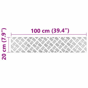 Σκαλοπάτι Ορθογώνιος 4 pcs Ασημί 100 x 20 cm Αλουμίνιο - Pakobazaar