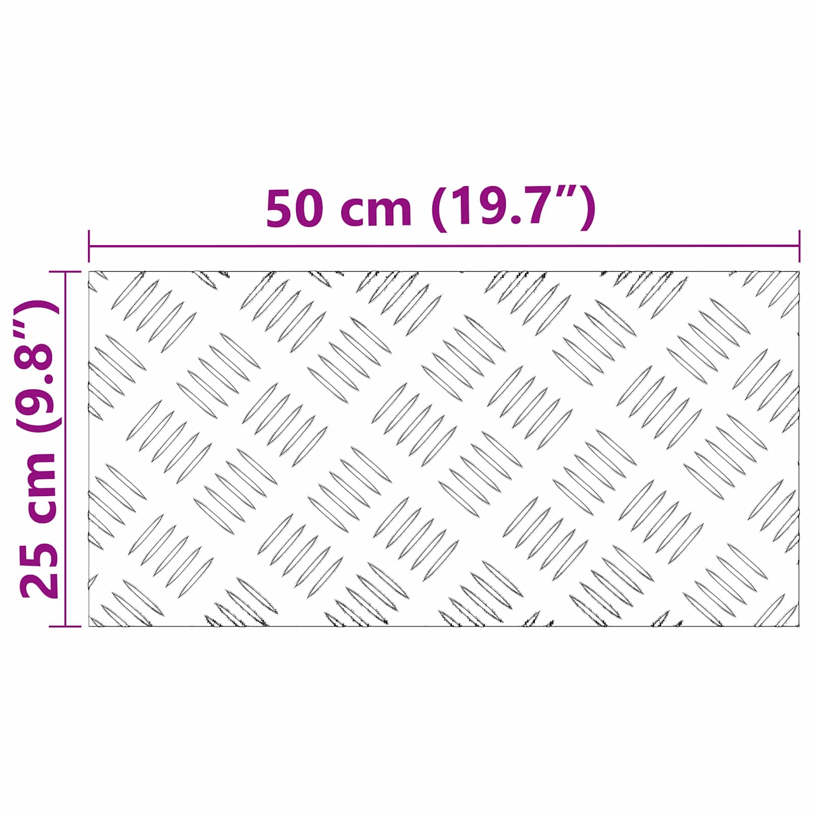 Σκαλοπάτι Ορθογώνιος 2 pcs Ασημί 50 x 25 cm Αλουμίνιο - Pakobazaar