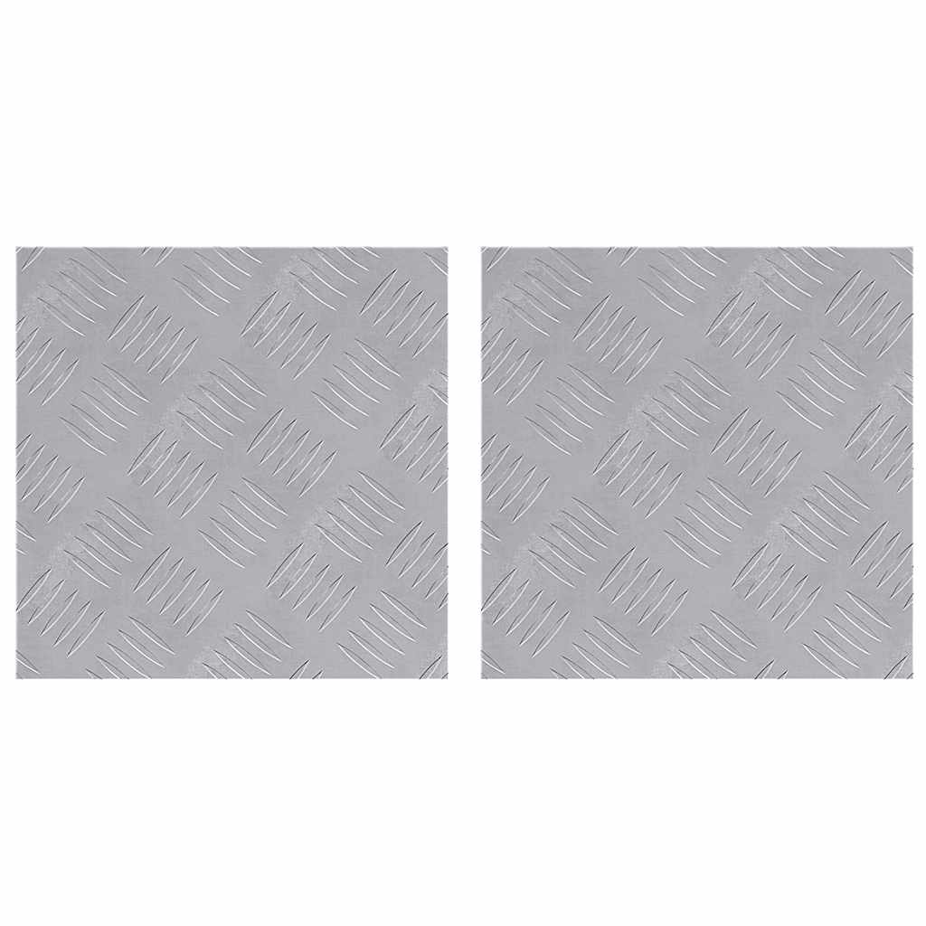 Σκαλοπάτι τετράγωνο 2 pcs Ασημί 30 x 30 cm Αλουμίνιο - Pakobazaar