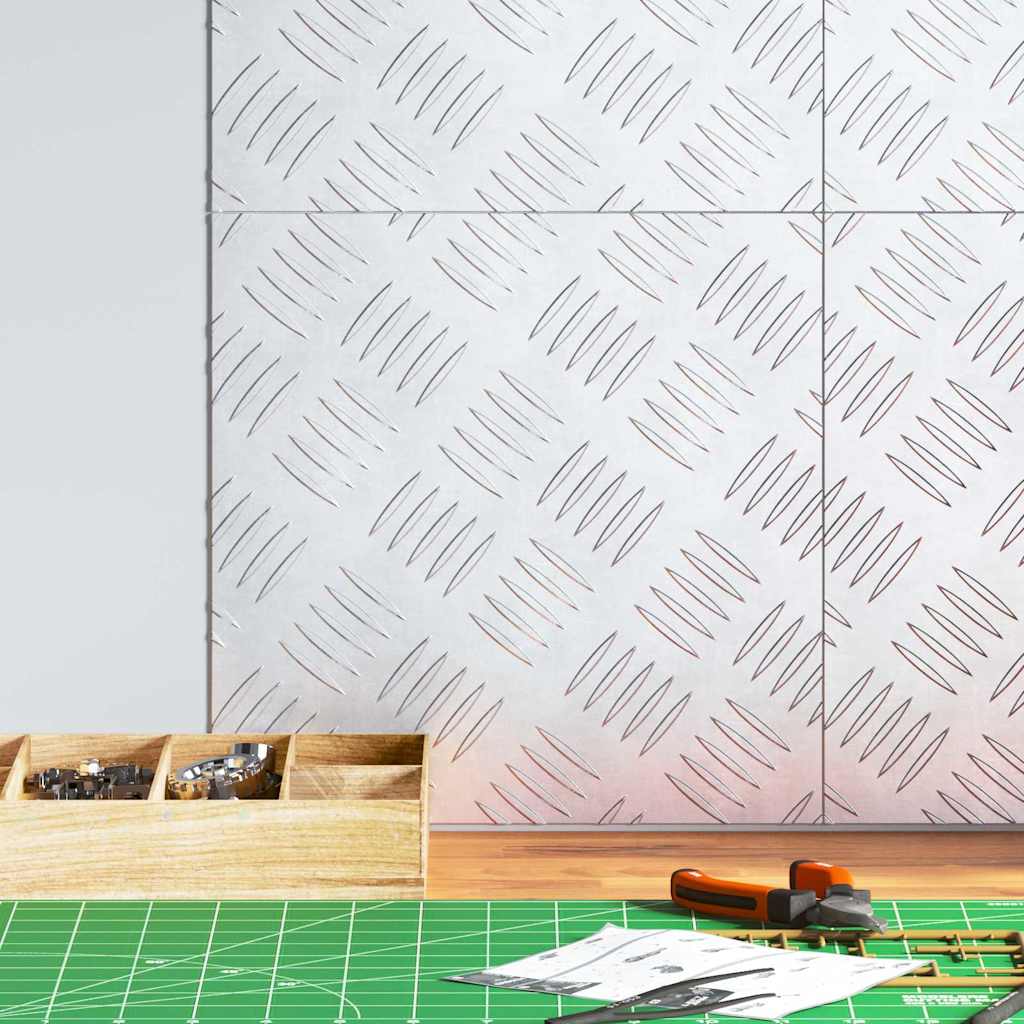 Σκαλοπάτι τετράγωνο 4 pcs Ασημί 30 x 30 cm Αλουμίνιο - Pakobazaar