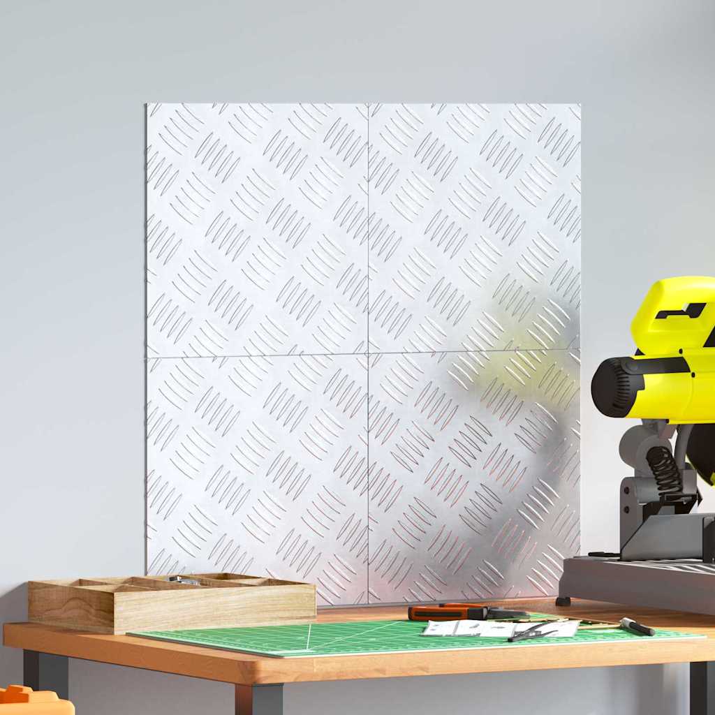 Σκαλοπάτι τετράγωνο 4 pcs Ασημί 30 x 30 cm Αλουμίνιο - Pakobazaar