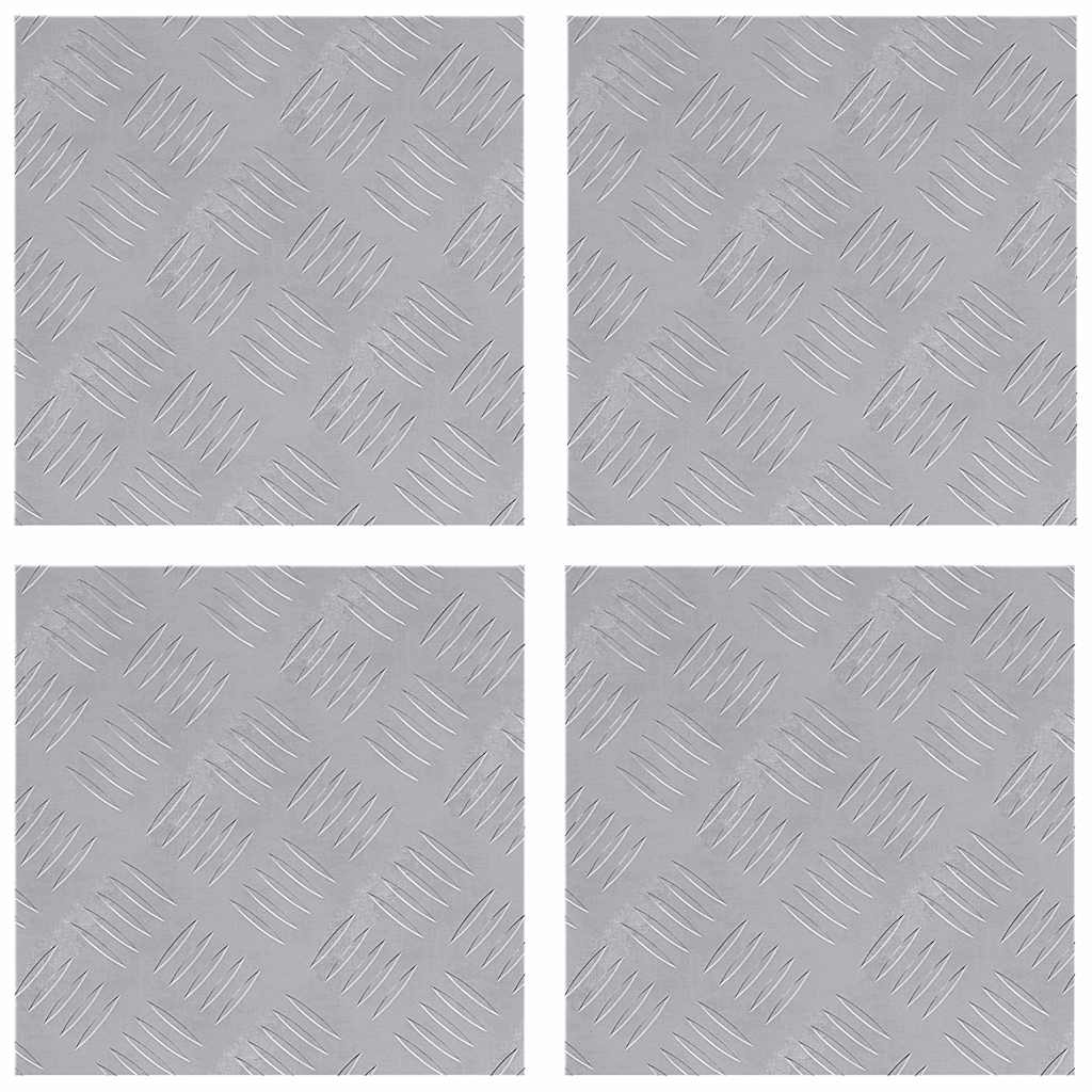 Σκαλοπάτι τετράγωνο 4 pcs Ασημί 30 x 30 cm Αλουμίνιο - Pakobazaar