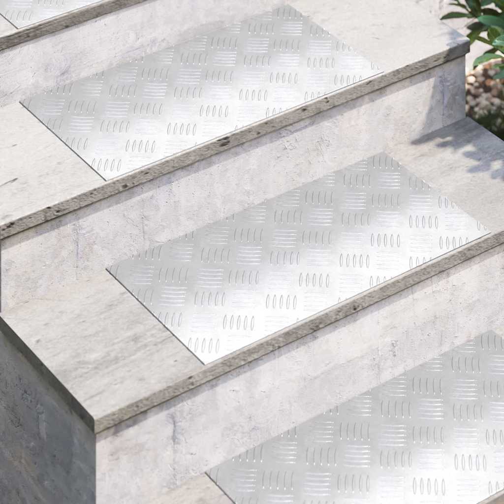 Σκαλοπάτι Ορθογώνιος 4 pcs Ασημί 60 x 30 cm Αλουμίνιο - Pakobazaar