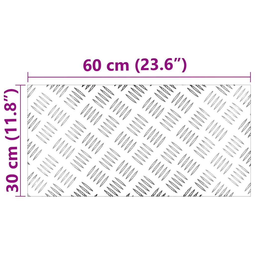 Σκαλοπάτι Ορθογώνιος 4 pcs Ασημί 60 x 30 cm Αλουμίνιο - Pakobazaar