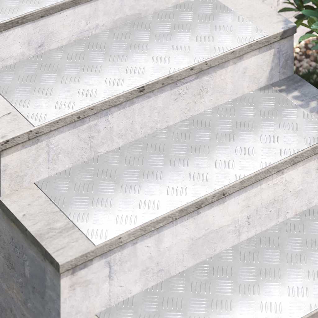 Σκαλοπάτι Ορθογώνιος 4 pcs Ασημί 80 x 30 cm Αλουμίνιο - Pakobazaar