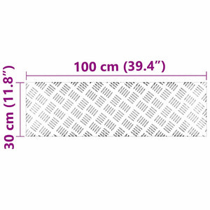 Σκαλοπάτι Ορθογώνιος 4 pcs Ασημί 100 x 30 cm Αλουμίνιο - Pakobazaar