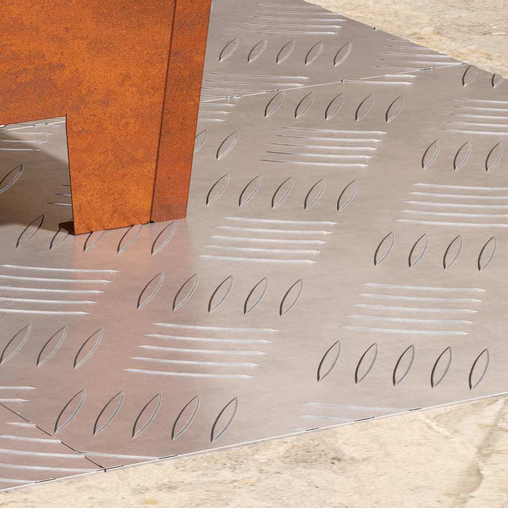 Σκαλοπάτι τετράγωνο 4 pcs Ασημί 40 x 40 cm Αλουμίνιο - Pakobazaar