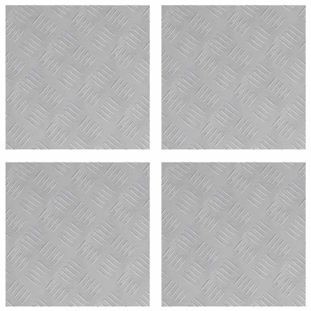 Σκαλοπάτι τετράγωνο 4 pcs Ασημί 40 x 40 cm Αλουμίνιο - Pakobazaar