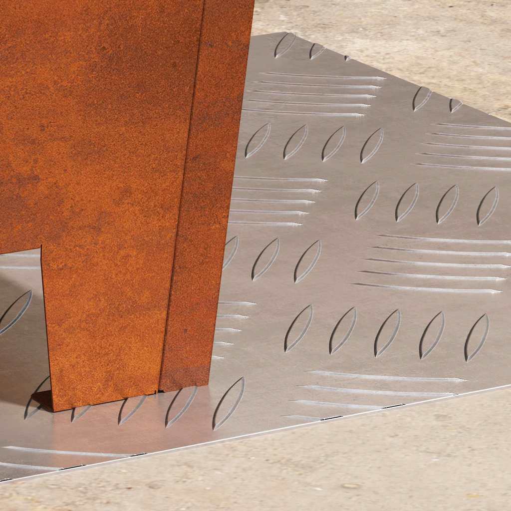 Σκαλοπάτι τετράγωνο 2 pcs Ασημί 40 x 40 cm Αλουμίνιο - Pakobazaar