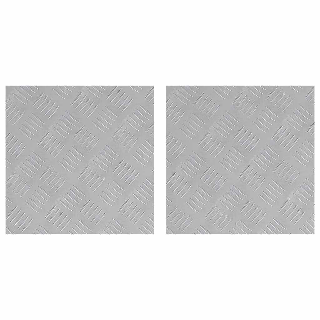 Σκαλοπάτι τετράγωνο 2 pcs Ασημί 40 x 40 cm Αλουμίνιο - Pakobazaar