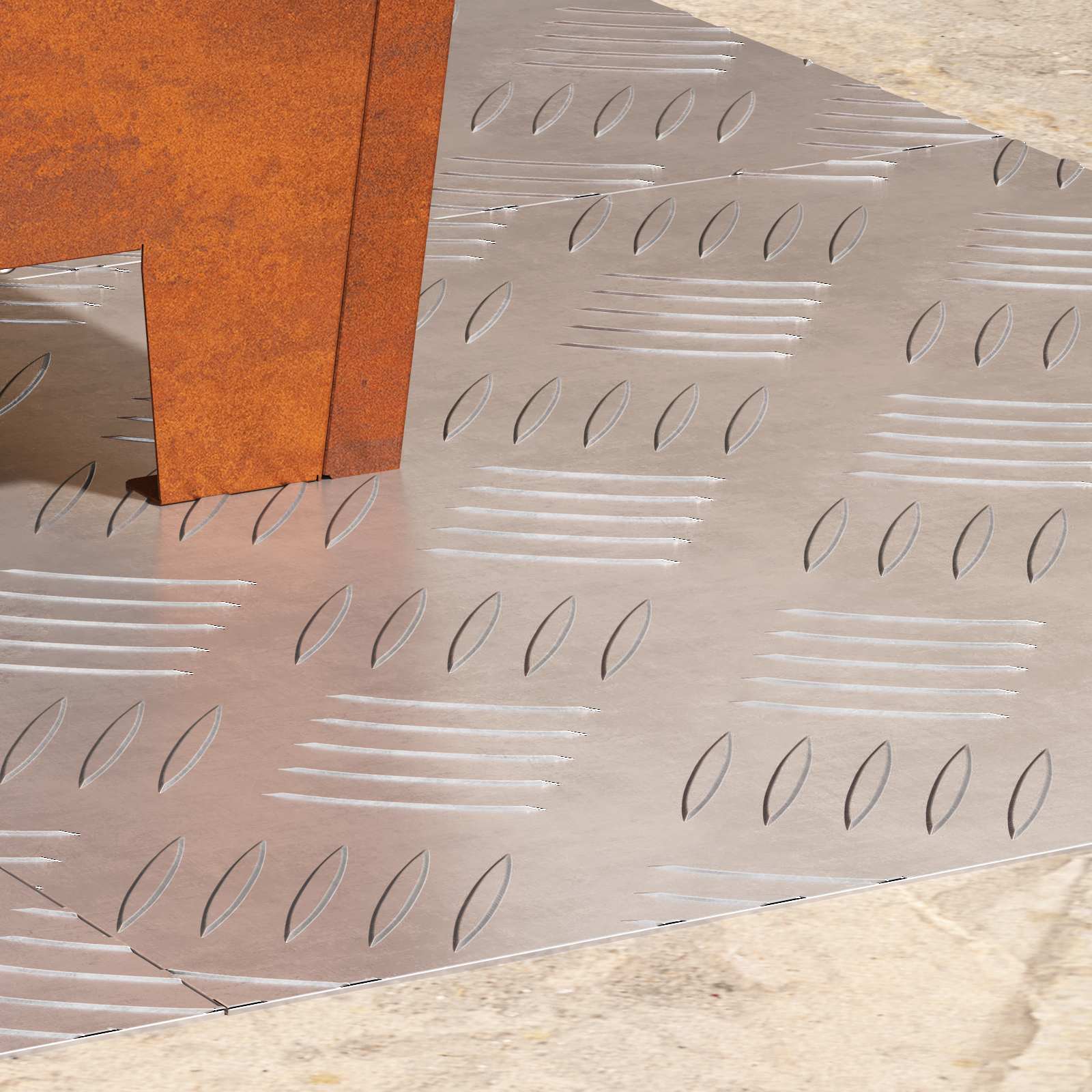 Σκαλοπάτι τετράγωνο 4 pcs Ασημί 40 x 40 cm Αλουμίνιο - Pakobazaar