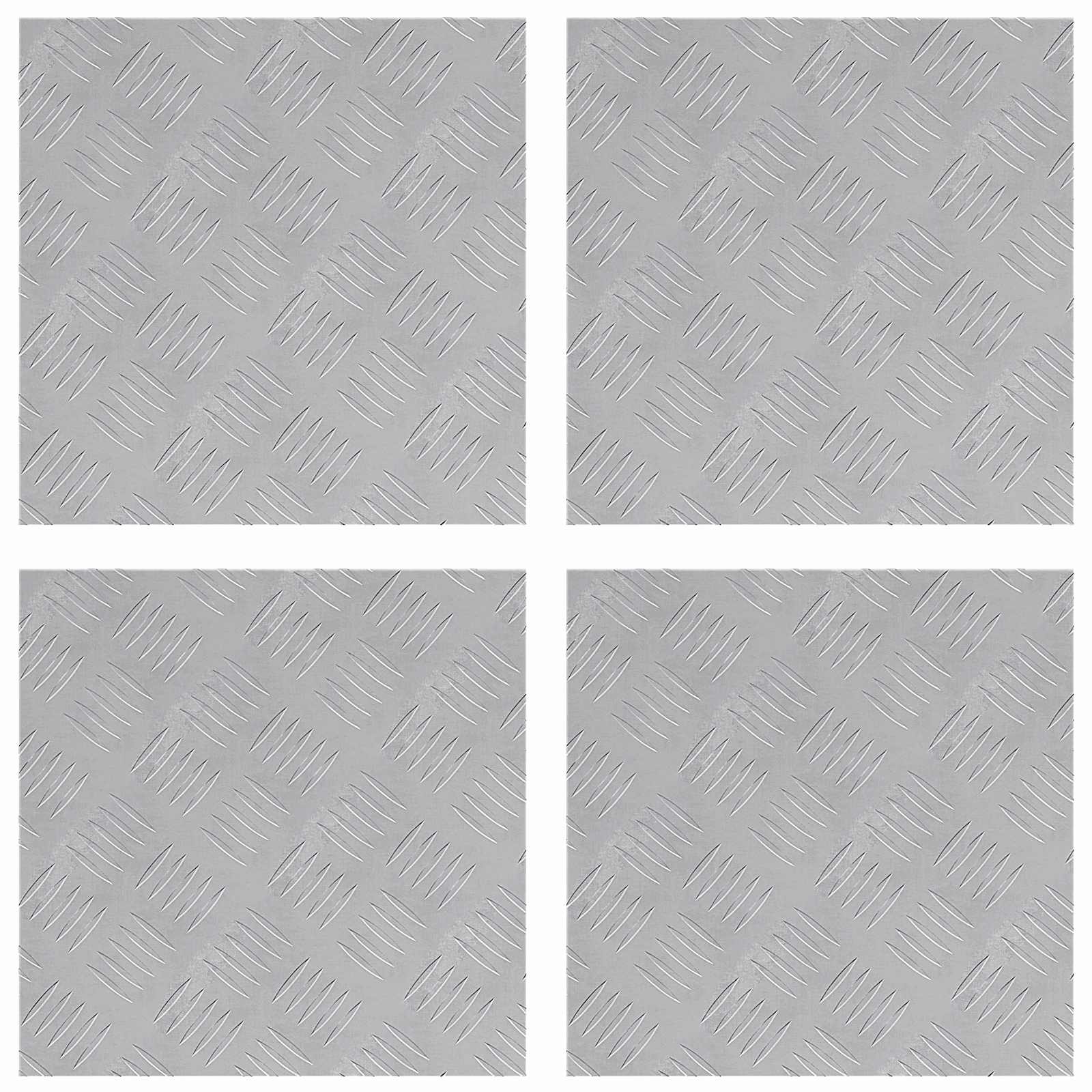 Σκαλοπάτι τετράγωνο 4 pcs Ασημί 40 x 40 cm Αλουμίνιο - Pakobazaar