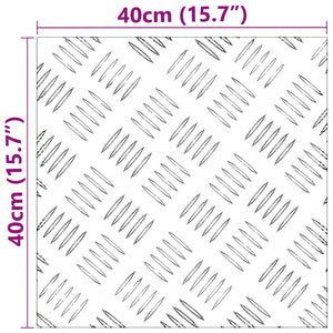 Σκαλοπάτι τετράγωνο 4 pcs Ασημί 40 x 40 cm Αλουμίνιο - Pakobazaar