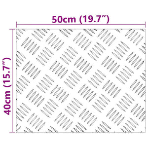 Σκαλοπάτι Ορθογώνιος 2 pcs Ασημί 50 x 40 cm Αλουμίνιο - Pakobazaar