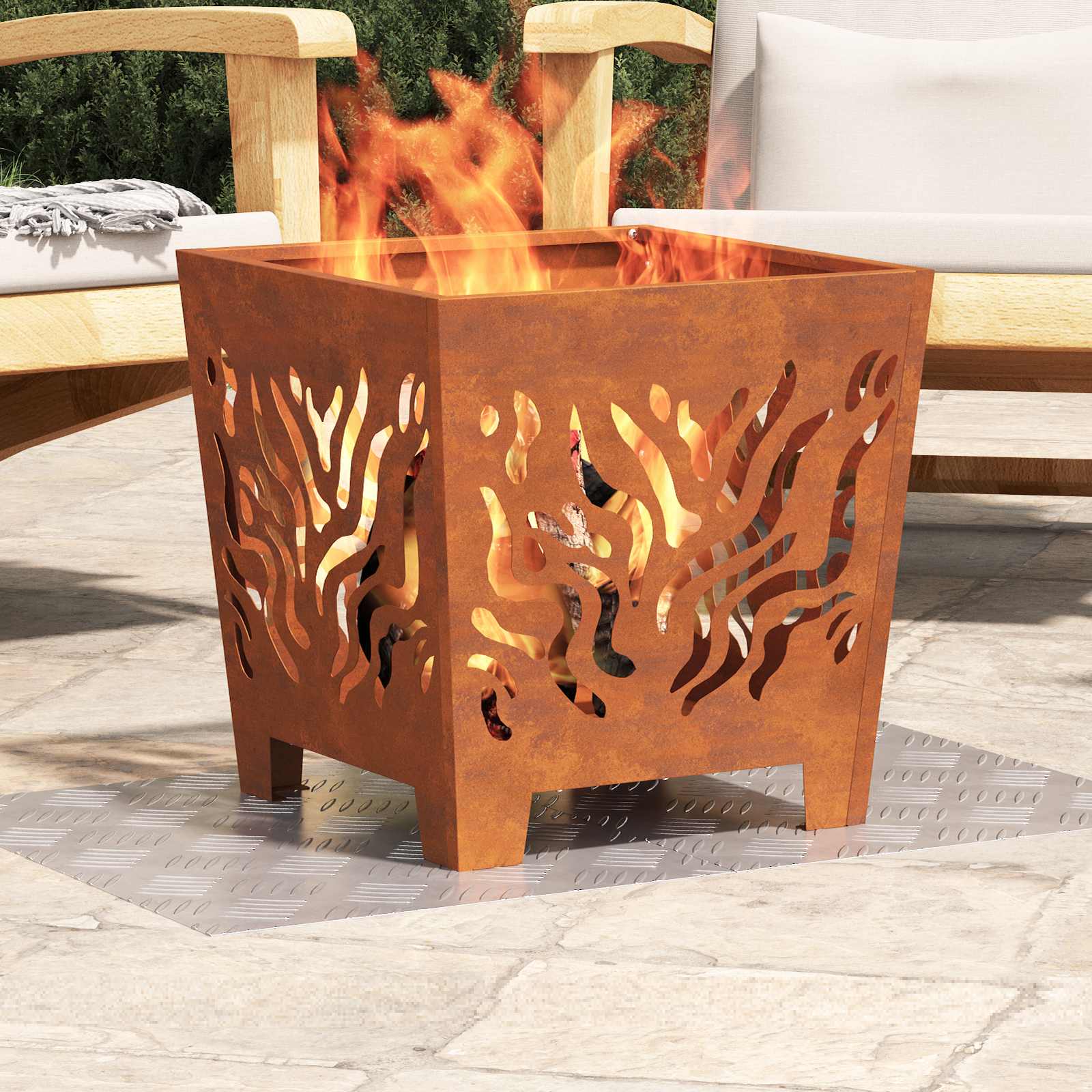 Σκαλοπάτι Ορθογώνιος 4 pcs Ασημί 50 x 40 cm Αλουμίνιο - Pakobazaar