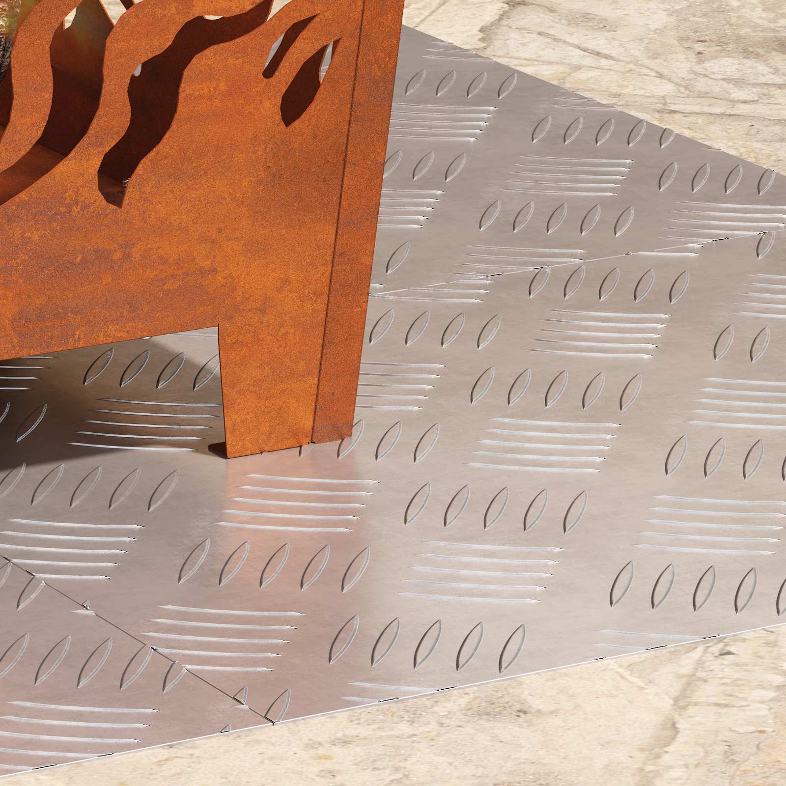 Σκαλοπάτι Ορθογώνιος 4 pcs Ασημί 50 x 40 cm Αλουμίνιο - Pakobazaar