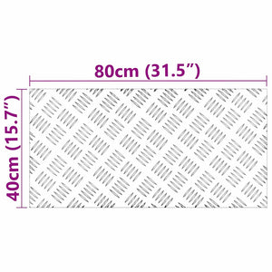 Σκαλοπάτι Ορθογώνιος 2 pcs Ασημί 80 x 40 cm Αλουμίνιο - Pakobazaar