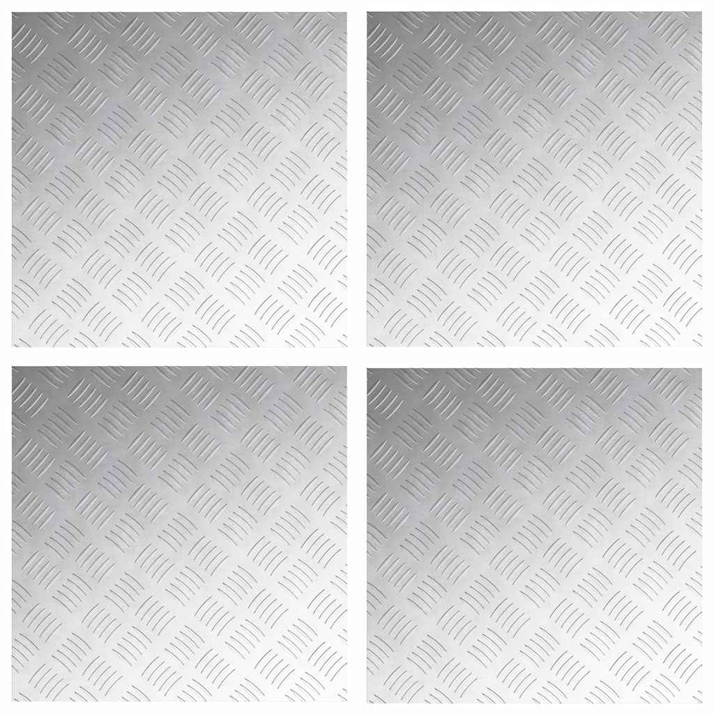 Σκαλοπάτι τετράγωνο 4 pcs Ασημί 50 x 50 cm Αλουμίνιο - Pakobazaar