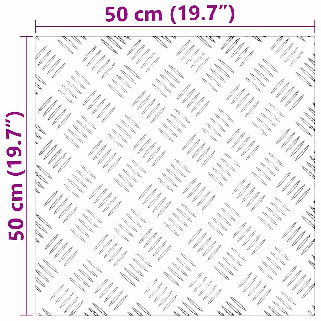 Σκαλοπάτι τετράγωνο 4 pcs Ασημί 50 x 50 cm Αλουμίνιο - Pakobazaar