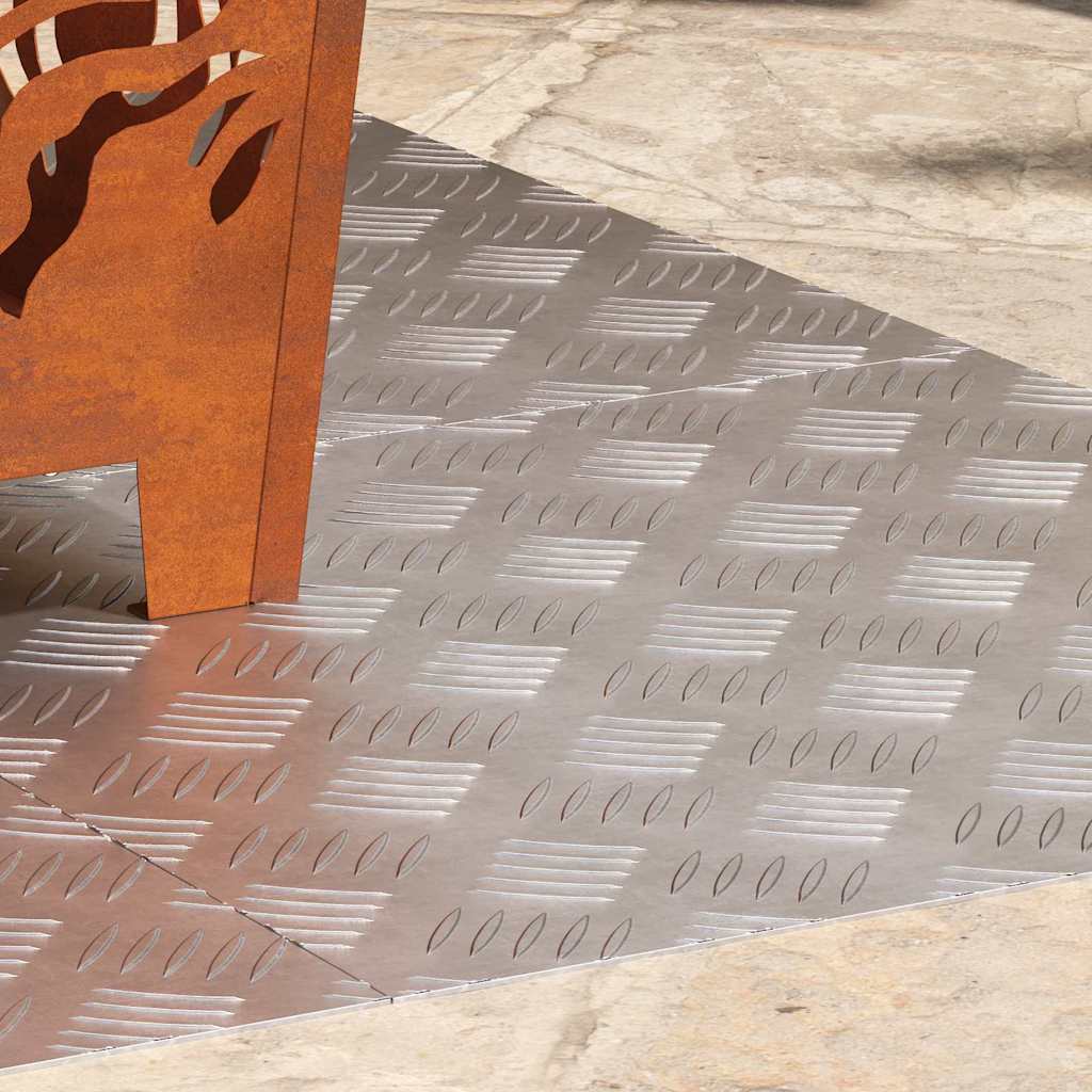 Σκαλοπάτι τετράγωνο 4 pcs Ασημί 50 x 50 cm Αλουμίνιο - Pakobazaar