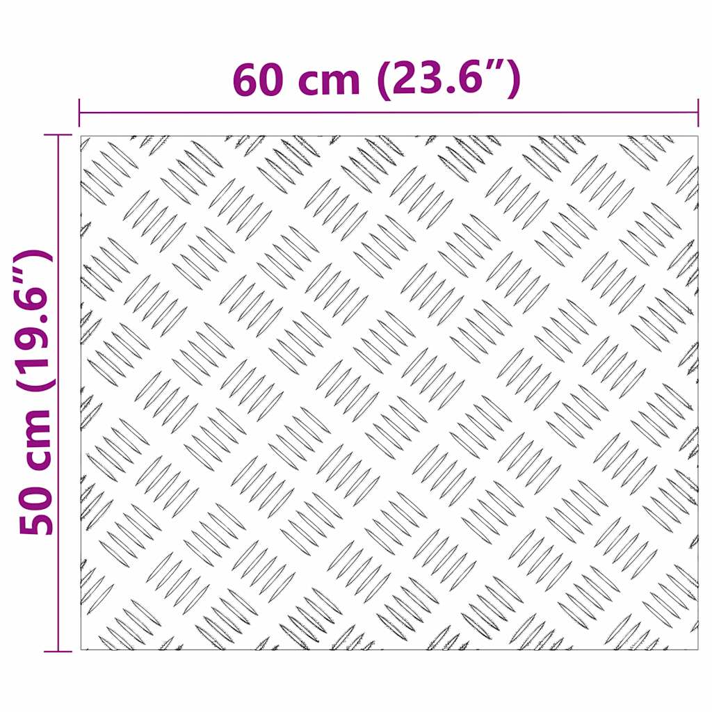Σκαλοπάτι Ορθογώνιος 2 pcs Ασημί 60 x 50 cm Αλουμίνιο - Pakobazaar