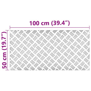 Σκαλοπάτι Ορθογώνιος 2 pcs Ασημί 100 x 50 cm Αλουμίνιο - Pakobazaar