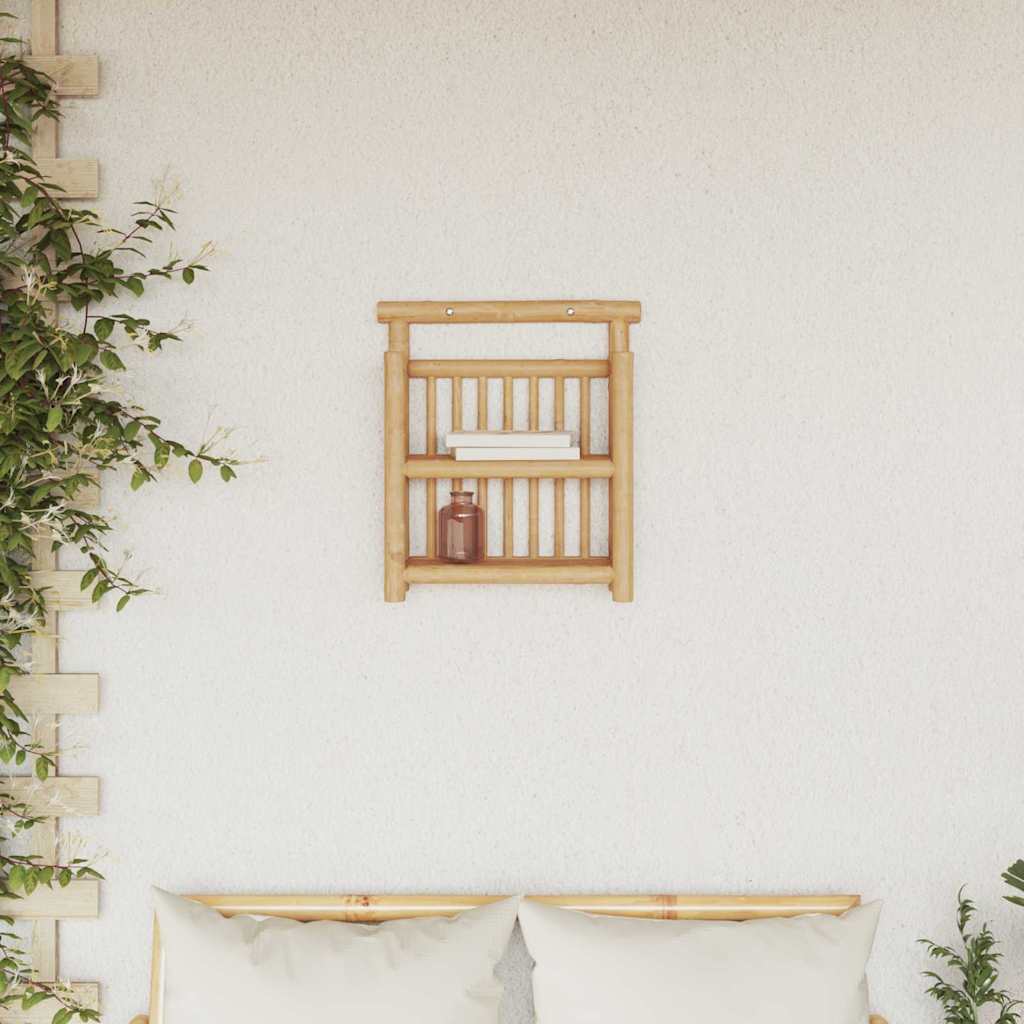 Ράφι Τοίχου με ράφι Επιτοίχιο Φυσικό 40 x 13 x 44 εκ. Μπαμπού