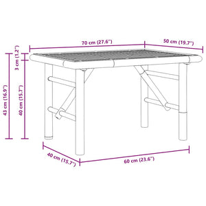 Τραπεζάκι σαλονιού Καφέ 70 x 40 x 36 cm Μπαμπού - Pakobazaar