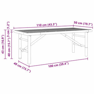 Τραπεζάκι σαλονιού Καφέ 110 x 50 x 43 εκ Μπαμπού