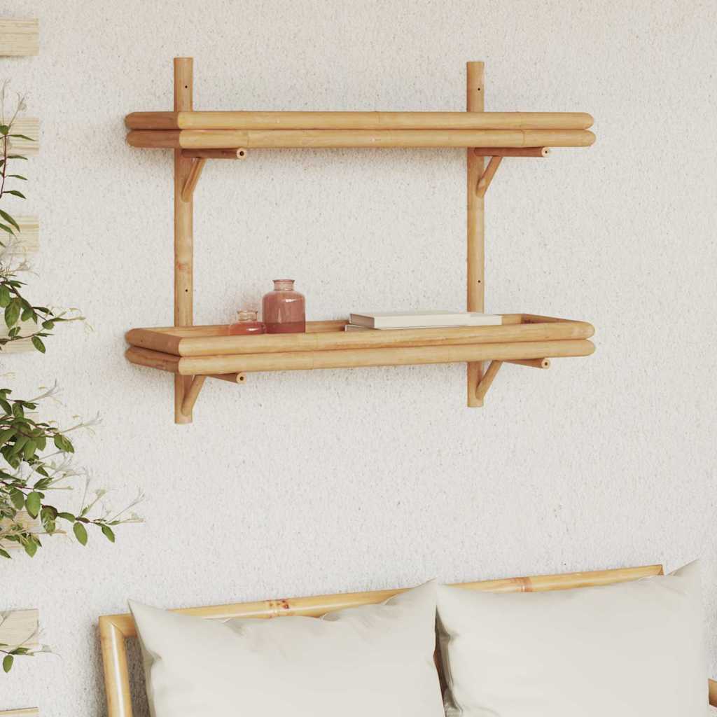 Ράφι Τοίχου με ράφι Επιτοίχιο Καφέ 75 x 26 x 60 εκ. Μπαμπού