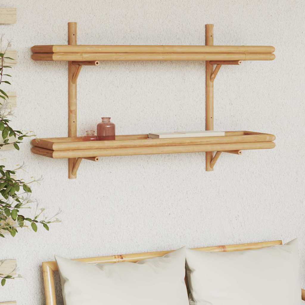 Ράφι Τοίχου Επιτοίχιο Καφέ 100 x 26 x 60 εκ. Μπαμπού