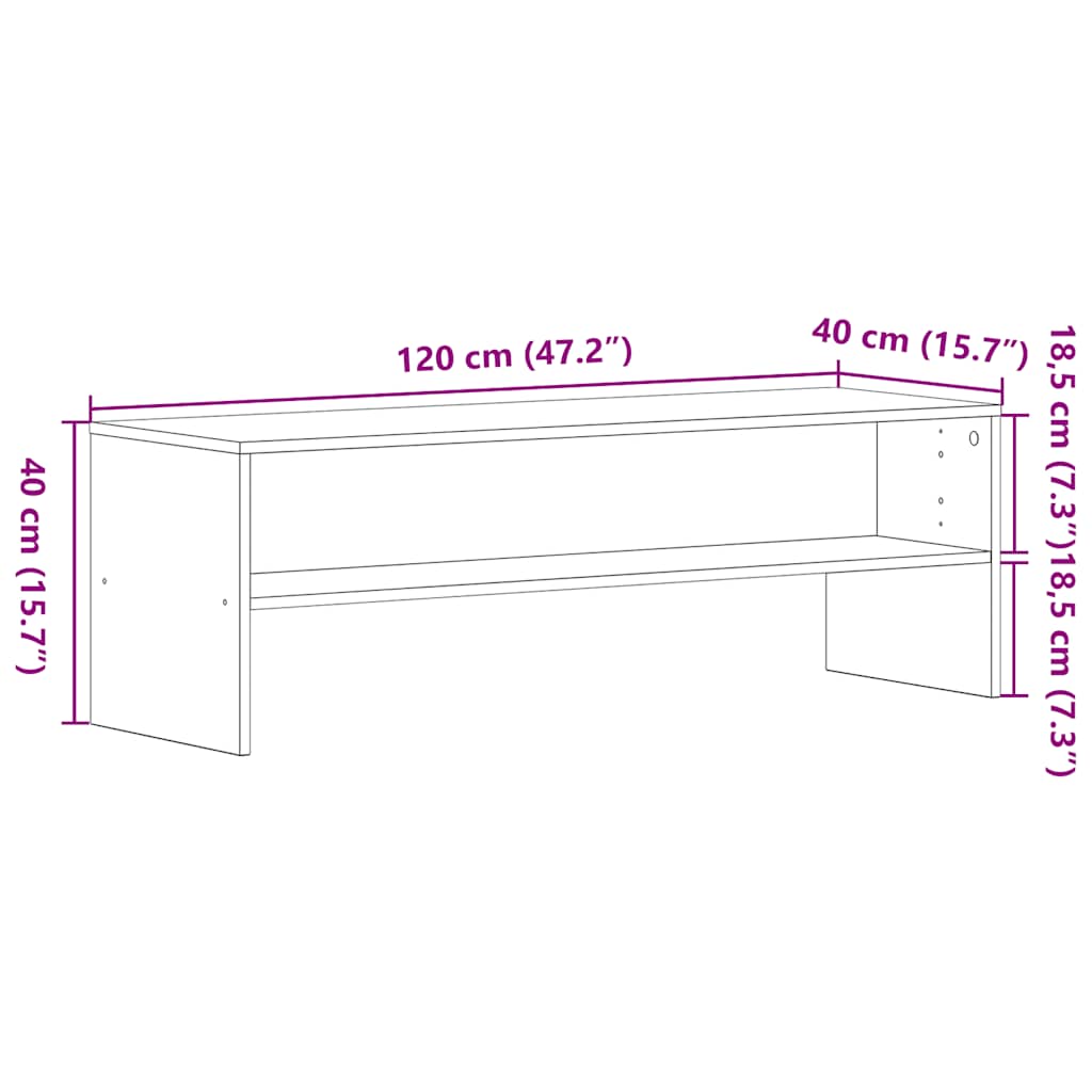 ντουλάπι τηλεόρασης  Μαύρη βελανιδιά 120x40x40 cm