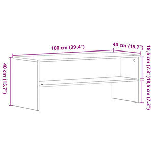 ντουλάπι τηλεόρασης  Μαύρη δρυς 100x40x40 cm Κατασκευασμένο ξύλο