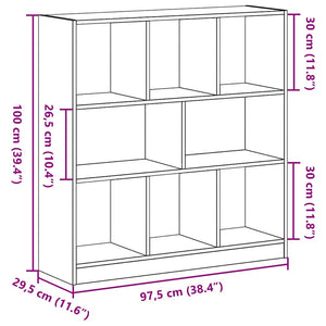 Ντουλάπι βιβλίων Μαύρη βελανιδιά 97,5x29,5x100 cm - Pakobazaar