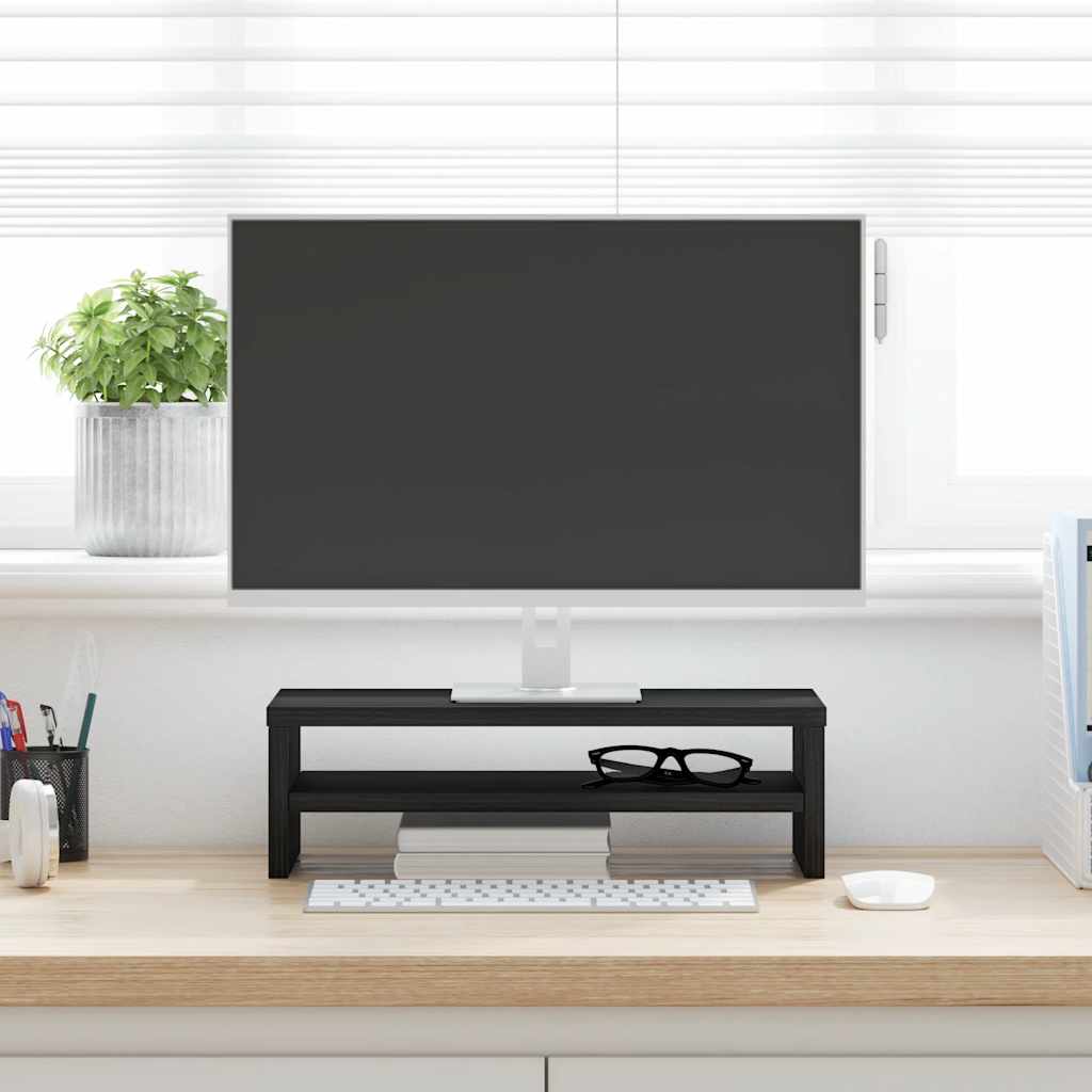 Βάση Οθόνης Μαύρη Δρυς 42x24x13 εκ. από Τεχνητό Ξύλο - Pakobazaar