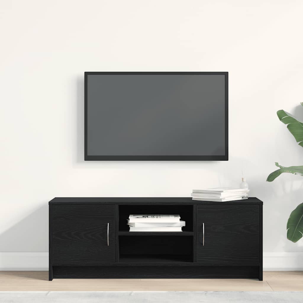 Έπιπλο Τηλεόρασης Μαύρο Δρυς 102x30x37,5 εκ. από Τεχνητό Ξύλο - Pakobazaar