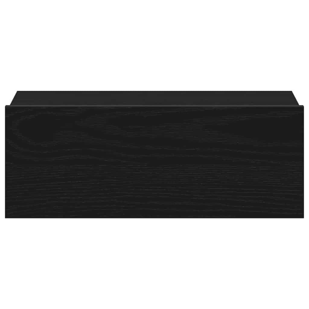 Κομοδίνα Πλωτά 2 τεμ. από Μαύρη Δρυς 40x32x15 εκ. από Τεχνητό Ξύλο