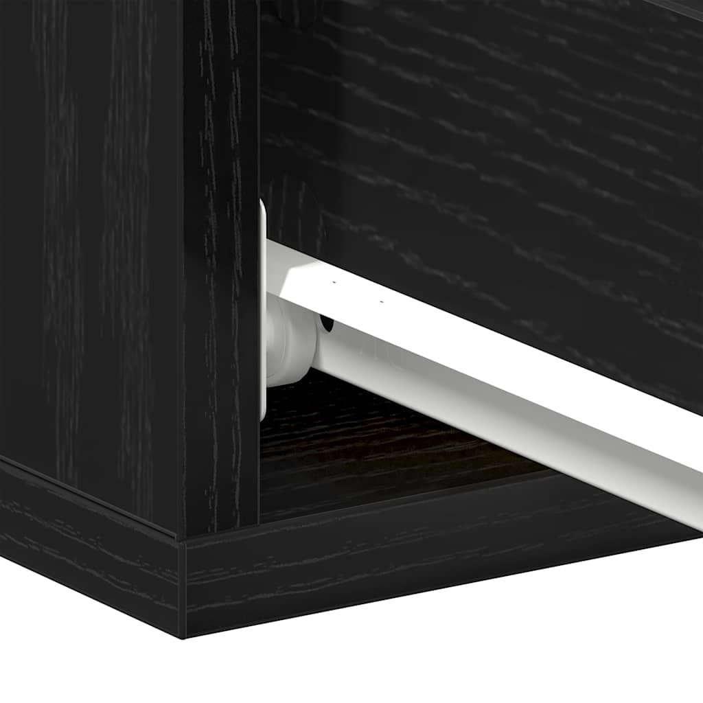 Κομοδίνα Πλωτά 2 τεμ. από Μαύρη Δρυς 40x32x15 εκ. από Τεχνητό Ξύλο