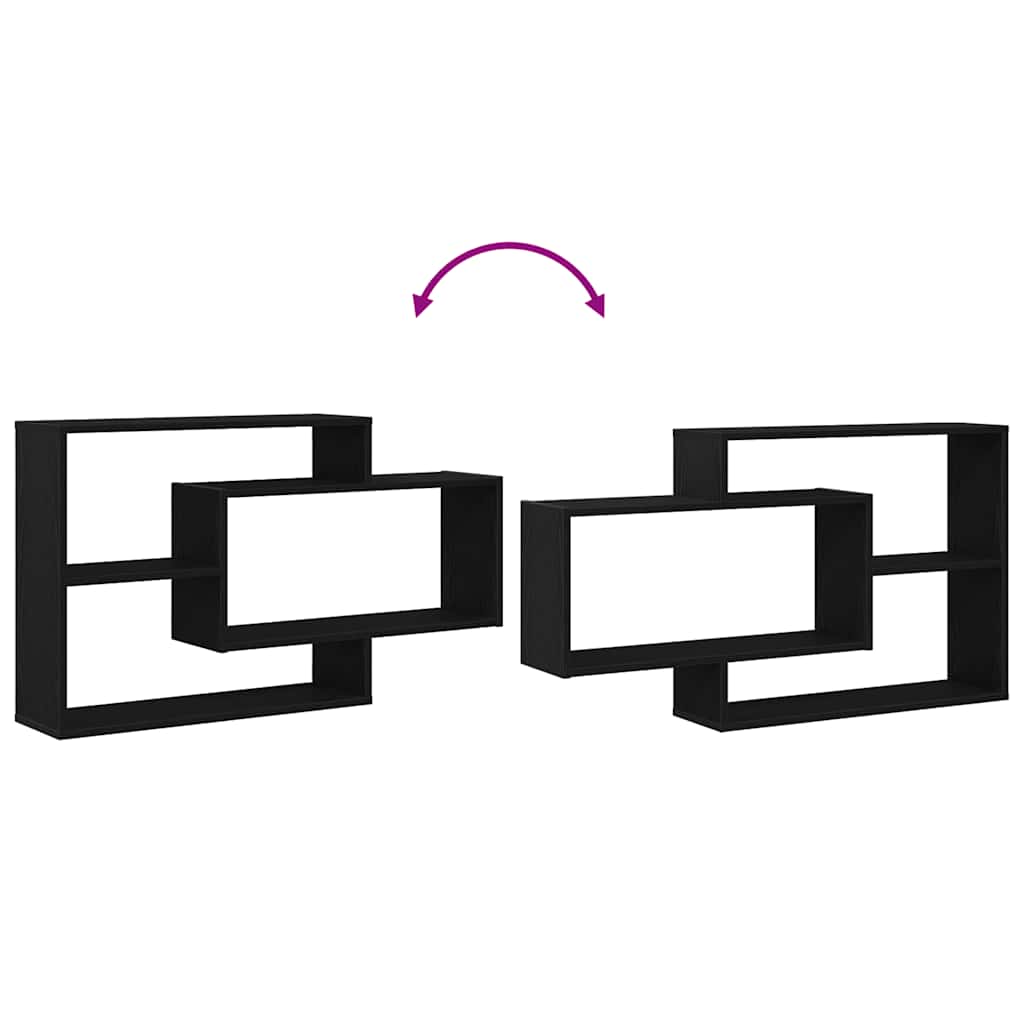 Ράφι Τοίχου Μαύρη Δρυς 104 x 20 x 58,5 εκ. από Τεχνητό Ξύλο - Pakobazaar