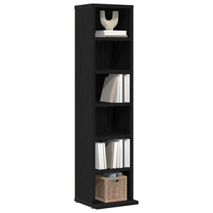 ντουλάπι CD  Μαύρη δρυς 21x20x88 cm Κατασκευασμένο ξύλο - Pakobazaar