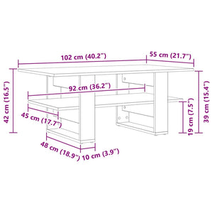 Τραπεζάκι σαλονιού Μαύρη Οξυά 102 x 55 x 42 cm - Pakobazaar