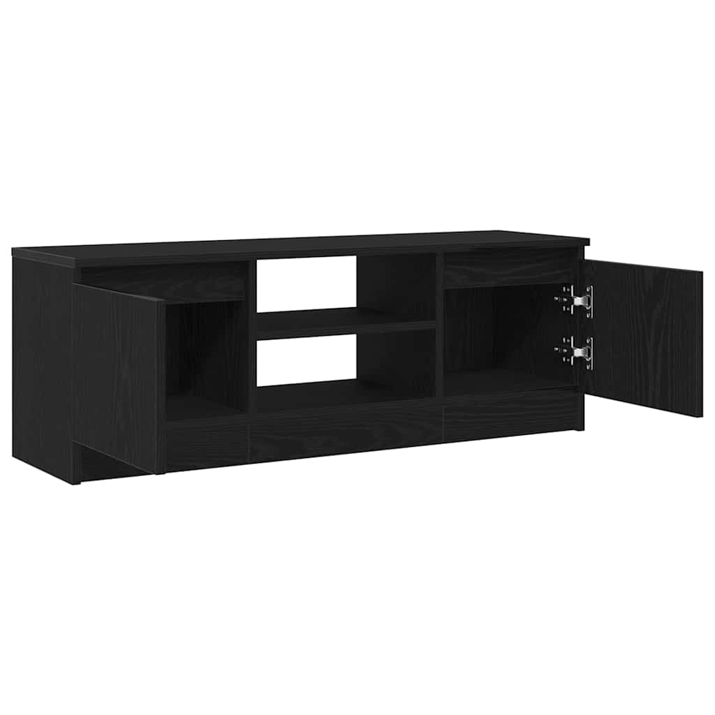 Έπιπλο Τηλεόρασης Μαύρο Δρυς 102x30x36 εκ. από Τεχνητό Ξύλο - Pakobazaar