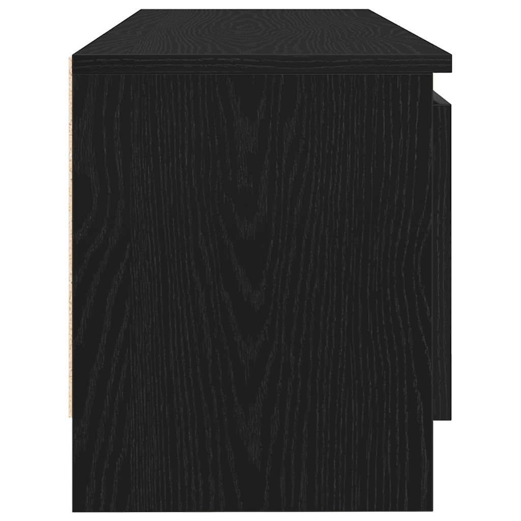 Έπιπλο Τηλεόρασης Μαύρο Δρυς 102x30x36 εκ. από Τεχνητό Ξύλο - Pakobazaar