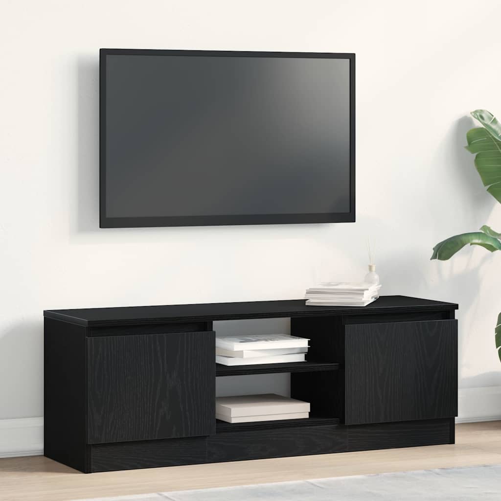 Έπιπλο Τηλεόρασης Μαύρο Δρυς 102x30x36 εκ. από Τεχνητό Ξύλο - Pakobazaar