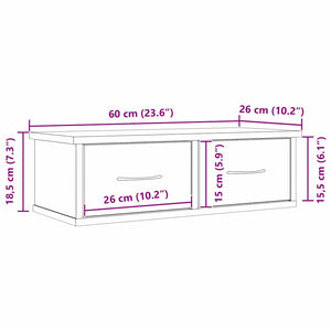 Ντουλάπα Τοίχου Επιτοίχιο Μαύρη Οξυά 60 x 26 x 18,5 εκ