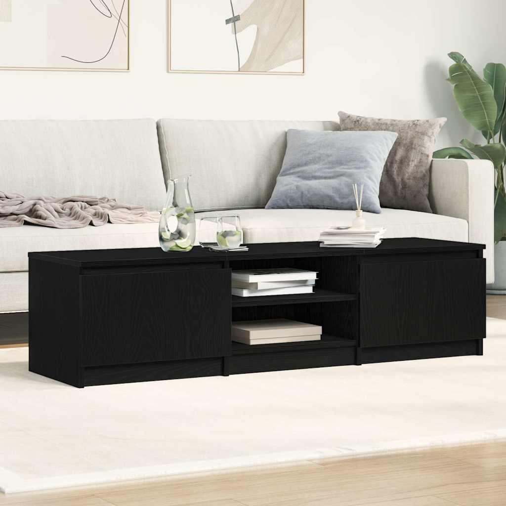 Έπιπλο Τηλεόρασης Μαύρο Δρυς 140x40x36 εκ. από Τεχνητό Ξύλο - Pakobazaar