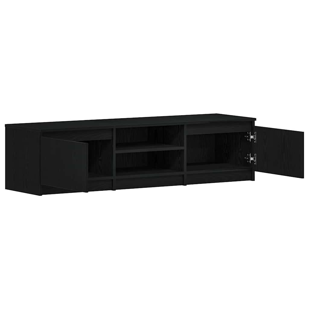 Έπιπλο Τηλεόρασης Μαύρο Δρυς 140x40x36 εκ. από Τεχνητό Ξύλο - Pakobazaar