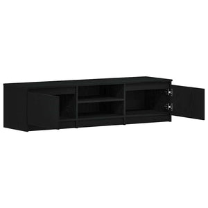 Έπιπλο Τηλεόρασης Μαύρο Δρυς 140x40x36 εκ. από Τεχνητό Ξύλο - Pakobazaar